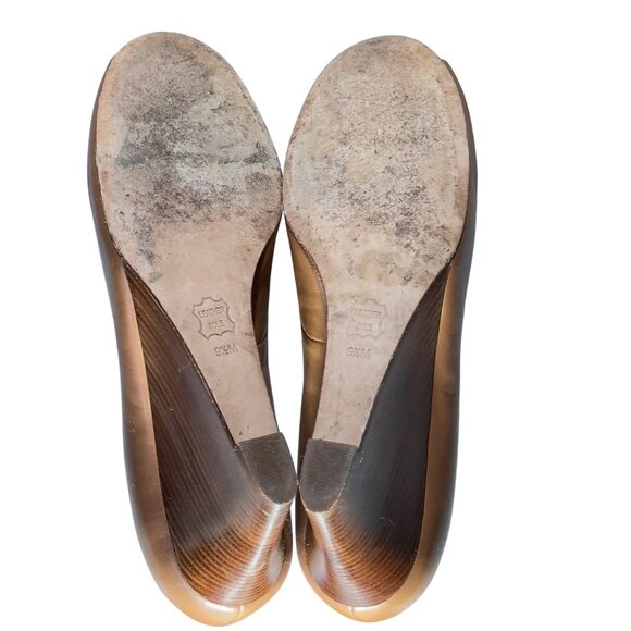 TORY BURCH Jolie Women's Tan Leather Peep Toe Wedge Heels Size 9.5M - Picture 4 of 10